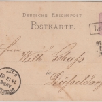 DR - Remscheid Deutz Banhpost-L3 + Stations-Ra1 Lennep 5 Pfg. Ganzsache 1881