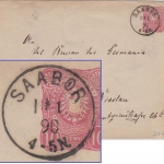 DR - Saabor 1.1.90 10 Pfg. Ganzsache "Neujahrs"-Brief n. Breslau