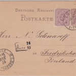 DR - 5 PfgE. Ganzsache+Zusatz n. FINNLAND Lübeck - Fredrikskamm 1876