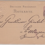 DR - 5 Pfg. Ganzsache Karlsruhe - Ettlingen 1884 geprägter Absender !