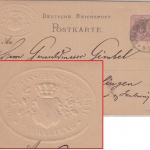 DR - 5 Pfg. Ganzsache Karlsruhe - Ettlingen 1884 geprägter Absender !