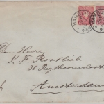 DR - 10 Pfg. Ganzsache+Zusatz Brief n. HOLLAND Hamburg 7 - Amsterdam 1889