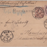 DR - 5 Pfg. Ganzsache-Zusatz Eilkarte Dortmund 4 - Hamburg 1886