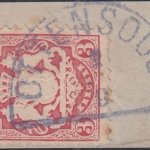 Bayern - Ottensoos 2/9 blauer HKS Briefstück 3 Kr. Wappen/gez.