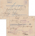 Bayern - Lauf a/P. 1912 Empfangsbestätigung f. Postanweisung n Kucha Nachporto