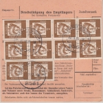 BRD - 70+10x7 Pfg. Bed. Deutsche Wertpaketkarte Simmelsdorf - Glauchau 1965