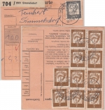 BRD - 30+10x7 Pfg. Bed. Deutsche Wertpaketkarte Simmelsdorf - Ammendorf 1965