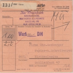 BRD - 5+15x7 Pfg. Bed. Deutsche Wertpaketkarte Vorra - Kirchenlamitz 1965