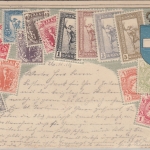 Bayern - 5 Pfg. Germania/Freistaat u.a. Briefmarken-Präge-AK München 1919
