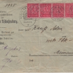 DR-Infla - 30x100 M. Ziffer Zustellurkunde Aschaffenburg - Mainaschaff 1923