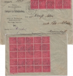 DR-Infla - 30x100 M. Ziffer Zustellurkunde Aschaffenburg - Mainaschaff 1923