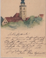 Bayern - Bayreuth Ordenskirche farb. Aquarell 5 Pfg. Ganzsache 1898