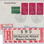 BRD - Bayreuth Richard Wagner festspiele Einschreibebrief Sonder-R-Zettel 1971