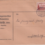 DR - Steinefeld ü. Bamberg Poststelle I Brief n. Bamberg 1938