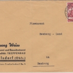DR - Walsdorf ü. Bamberg Poststelle I Brief n. Bamberg 1941