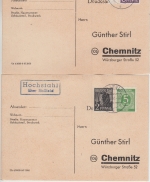 All.Bes./Kontrollrat - Hollfeld 6 versch. Landpoststellen Drucksachenkarten 1948