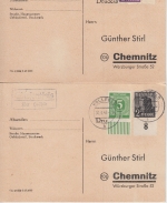 All.Bes./Kontrollrat - Hollfeld 6 versch. Landpoststellen Drucksachenkarten 1948