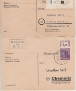 All.Bes./Kontrollrat - Hollfeld 6 versch. Landpoststellen Drucksachenkarten 1948