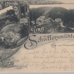Bayern - Schüttersmühle Post- u. Telegraphenstation sw-Mehrbild-AK gelaufen 1899