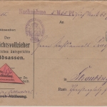 Bayern - 25 Pfg. Staatswappen Dienst-Nachnahmebrief Waldsassen - Straubing 1917