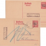 Bayern - 10/10 Pfg. Hupp/Volksstaat Ganzsache Doppelkarte Wiesau 1919 Nachporto
