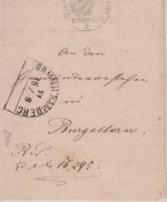 Bayern - Bahnh. Bamberg 18/8 Bahnpost-HKS Dienstbrief n. Burgellern 1865