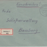 All.Bes. - Bamberg 5 - 18.10.45 hds. Gebühr bezahlt Ortseinschreibebrief