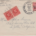 USA - APO 577 30 MAY 1945 (Bamberg) Feldpostbrief n. USA Nachporto