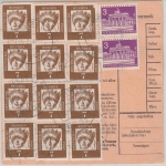 BRD - 12x7 Pfg. Bed. Deutsche u.a. Paketkarte Rattelsdorf ü. Bamberg 1964