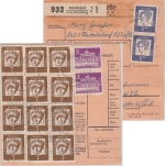 BRD - 12x7 Pfg. Bed. Deutsche u.a. Paketkarte Rattelsdorf ü. Bamberg 1964