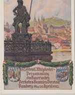 Bayern - Bamberg 18. Vers. verkehrs-Beamten-Verein 19./20.4.1913 farb. AK + SST