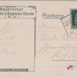 Bayern - Bamberg 18. Vers. verkehrs-Beamten-Verein 19./20.4.1913 farb. AK + SST