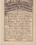 Bayern - Bamberg Gründung Heim f. mittellose Taubstumme Sonderkarte ca. 1920