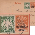 Bayern/DR - 5 Pfg. Wappen + 10 Pfg. Überdruck-Ganzsache Lichtenfels 4.5.20