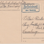 DR - Fesselsdorf ü. Bamberg Landpost-Ra2 Feldpostkarte n. Bamberg 1941