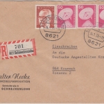 BRD - 3x50 Pfg. I&T u.a. Einschreibebrief Schneckenlohe - Kronach 1976