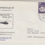 BRD - Michelau 1981 Helikopterpost anl. Briefmarkenausstellung