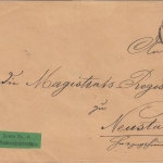 DR - Coburg 1892 Frei lt. Avers No.9 grüner Klebezettel Brief n. Neustadt