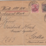 DR - 50+10 Pfg. Germania Wertbrief Rodach - Gotha 1906