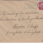 DR - Weidach ü. Coburg Landpost-Ra2 Brief n. München 1938