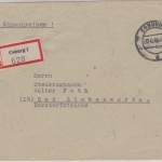 All.Bes. - Coburg 7.6.46 84 Rpf. Gebühr bezahlt L2 Einschreibebrief