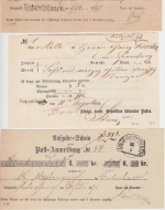 Bayern - Untersteinach 4 versch. Aufgabescheine m. versch. Stpl. ex 1855/77