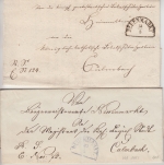 Bayern - Neuenmarkt HKS Blau/Schwarz 2 Dienstbriefe n. Kulmbach 1861 + undat.