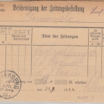 DR-Infla - Kupferberg 1922 K1 Bescheinigung d. Zeitungsbestellung