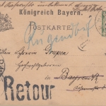 Bayern - Rugendorf 29. AUG 94 K1 Ganzsache n. Bayreuth - großer L1 Retour