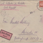 DR - 12+8x5 Pfg. Hindenburg Eilbrief Mainleus - München 1932