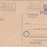 AM-Post - Falls ü. Neuenmarkt + Datum-L1 28. FEB 1946 Drucksache n. Chemnitz