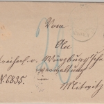 Bayern - Kronach 28/10 K1 (Sonderform) unfrank. Brief n. Mitwitz 1882 Nachporto