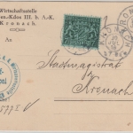 Bayern - 7 1/2 Pfg. Stattswappen Ortskarte/Militaria Kronach 1918