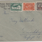 Bayern - 2 1/2 M. By-Abschied/DR u.a. Brief Kronach - Düsseldorf 1922